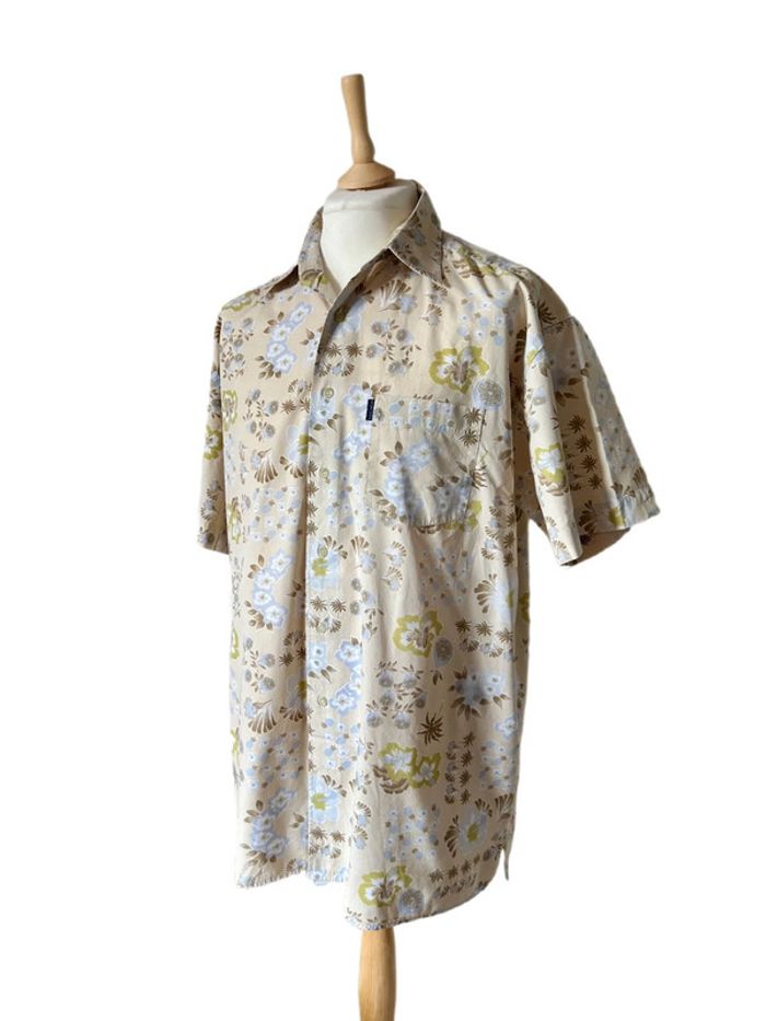 🌴🍋Chemise homme estivale vintage hawaïenne Hawaiian floral lemon shirt🍋🌴 - photo numéro 4