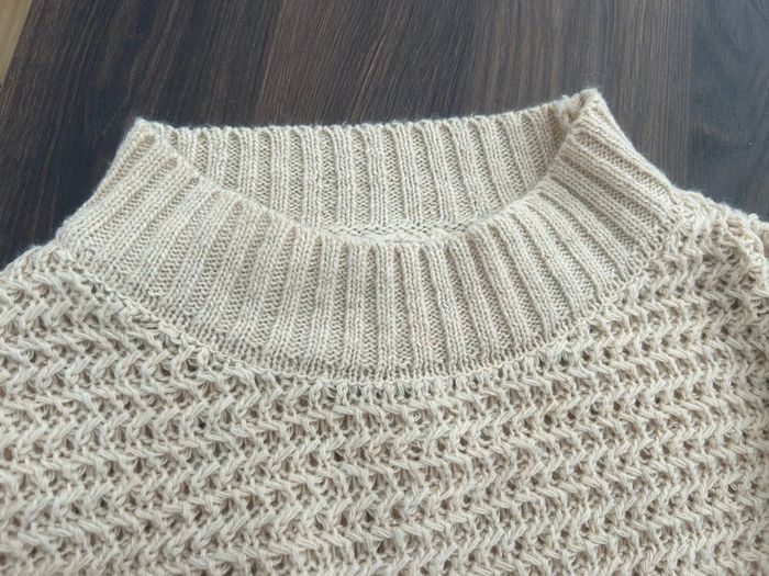 Pull grosse maille beige marron clair TU - photo numéro 8
