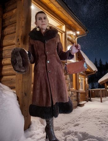 Manteau fourré Y2k style empire Vintage dressing lire descriptif 