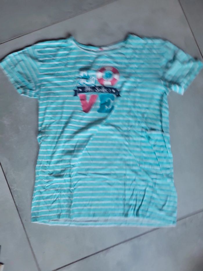 T shirt taille 42 44 large femme message love rayures - photo numéro 4