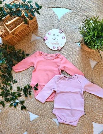 🌼 Lot : Body manches longues 1 mois fille (56cm), C&A 🌼