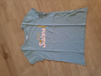 T-shirt vert manches courtes "Best Sisters" TAO 12 ans 
