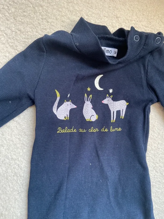 Lot 3 tee shirts manches longues fille 12 mois - photo numéro 3