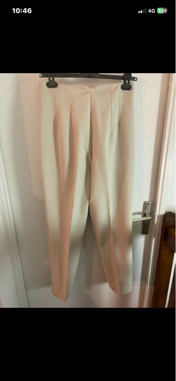 Pantalon tailleur femme beige