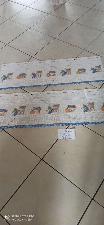 2 rideaux motifs pots de confiture