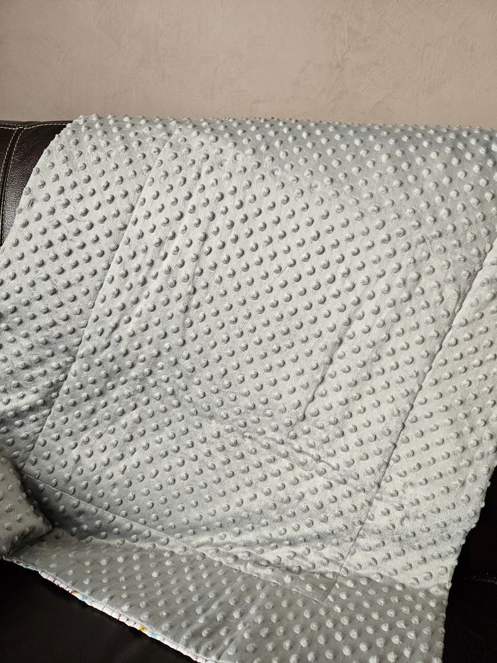 Couverture fée de la forêt gris et bordeau - photo numéro 4