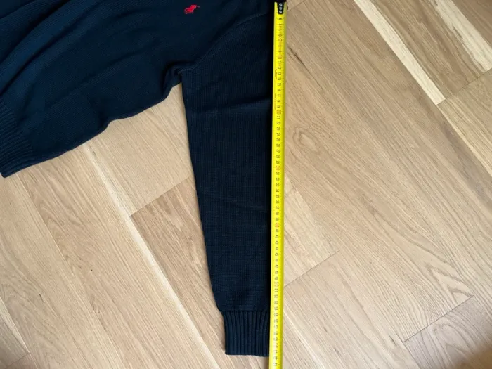 Pull 1/4 Zip Ralph Lauren 100% coton (NEUF) - Noir Logo Brodé Rouge - photo numéro 9