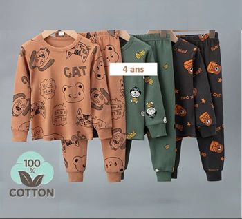 Ensemble de 7 pyjamas pour garçons de 4 ans