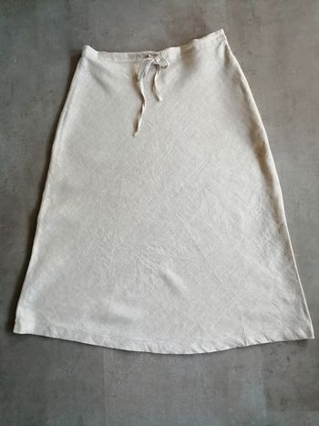 Jupe mi longue en lin beige taille 38 Somewhere