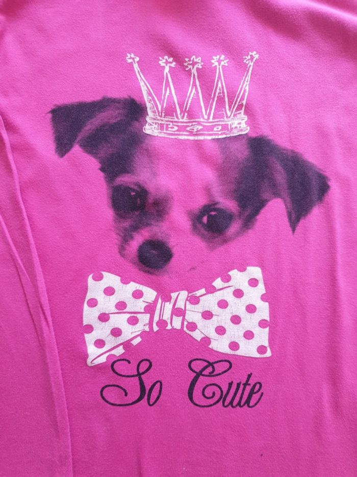 sous pull rose motif chien - photo numéro 2