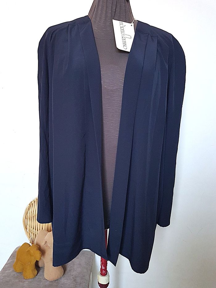 Veste femme fluide bleu marine neuve avec étiquette Fiorella Rubino taille 40