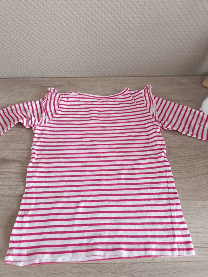 T-shirt marinière rouge avec motifs chien et cœur 4 ans - photo numéro 5