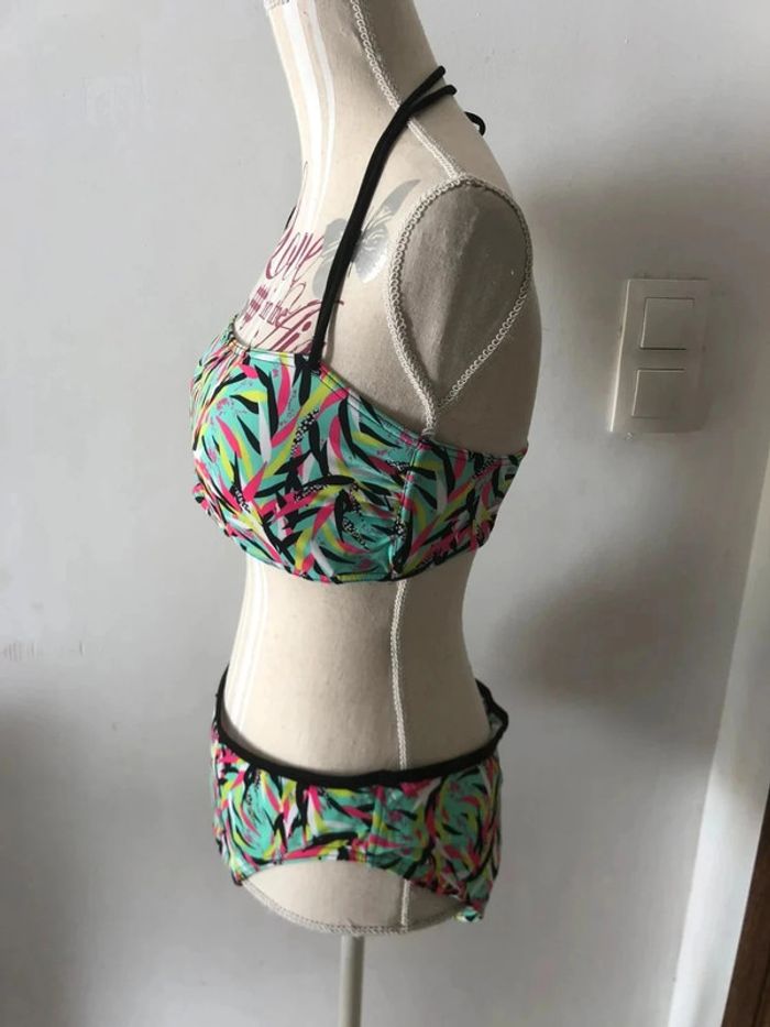 Sublime bikini olaian taille 46 95 D fR motifs feuilles multicolores très bon état - photo numéro 4
