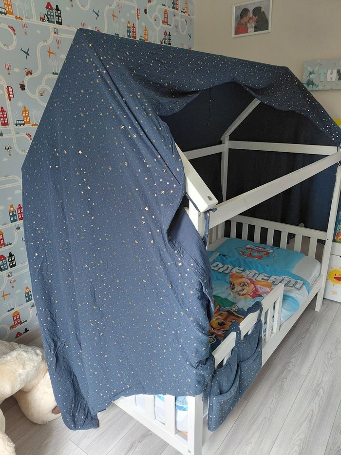 Toile de lit cabane avec pochette de rangement - photo numéro 2