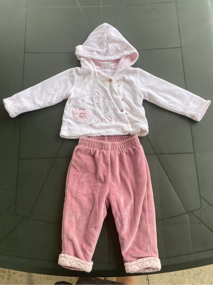 Ensemble chaud hiver fille 6 - 9 mois