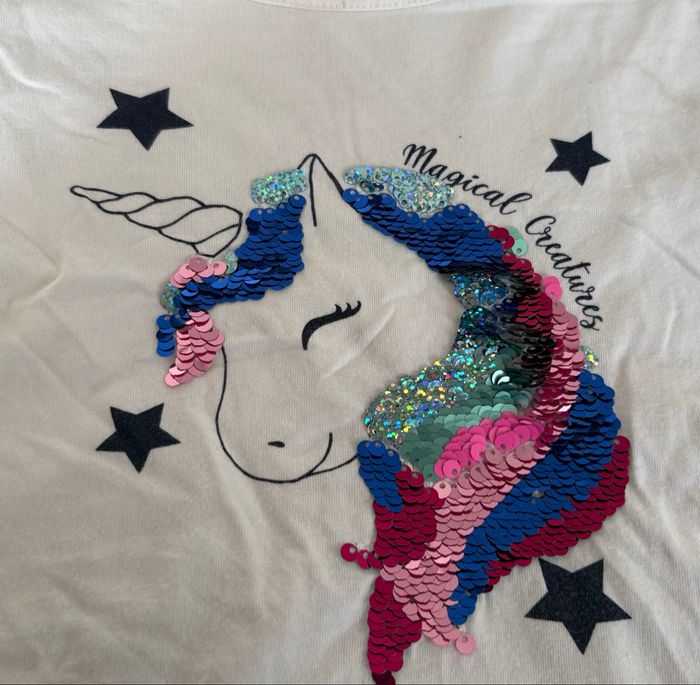 T-shirt ML licorne - photo numéro 2