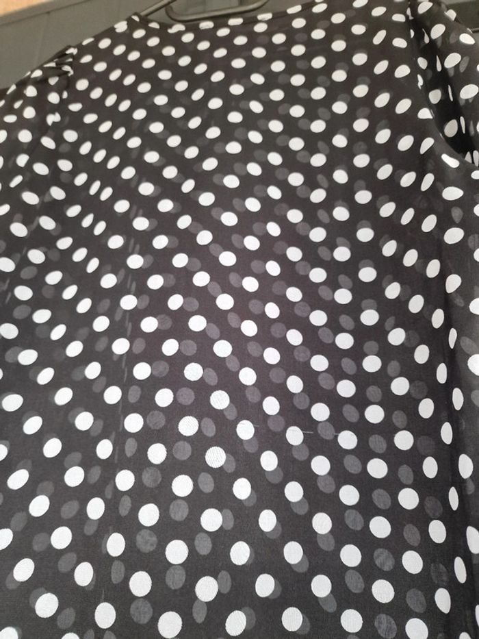 Blouse transparente noir a pois - photo numéro 5