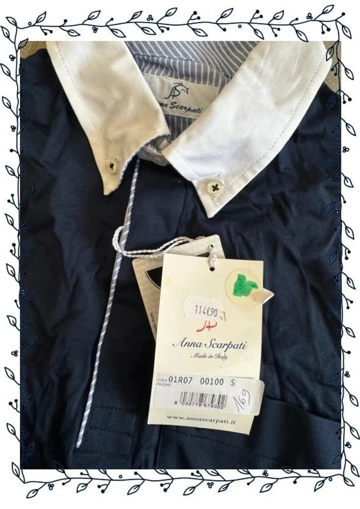 Polo bleu marine Anna Scarpati, taille S pour homme, valeur 115€ - photo numéro 2