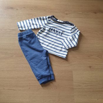 💚 Ensemble tee-shirt ML bas de jogging 12 mois Cyrillus/Tex #emyfleury_12moisgarçon