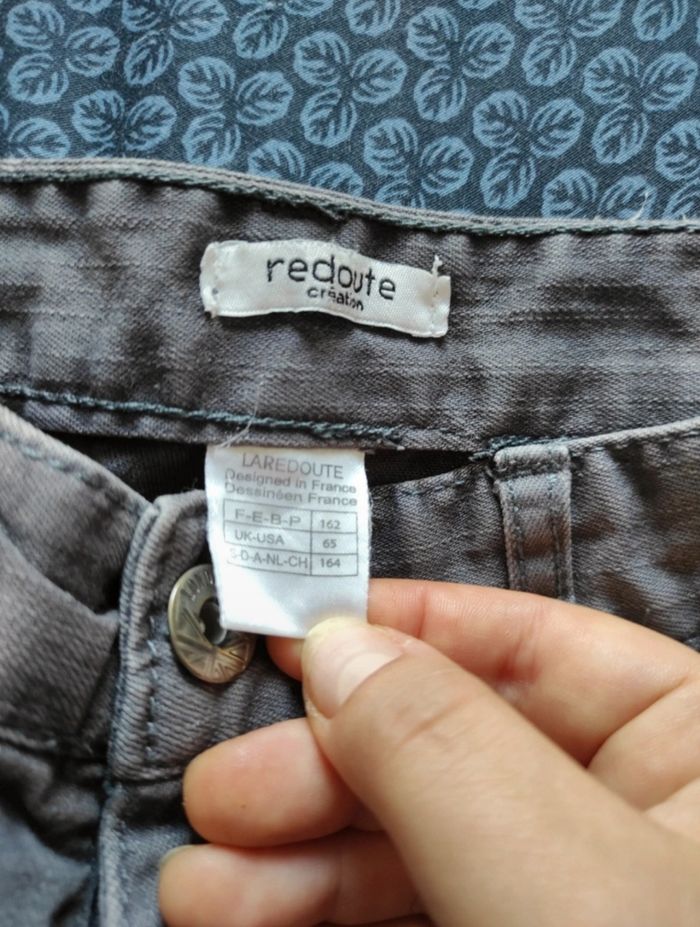 Pantalon jean gris droit avec de vraies poches drapeau anglais England uk - photo numéro 5