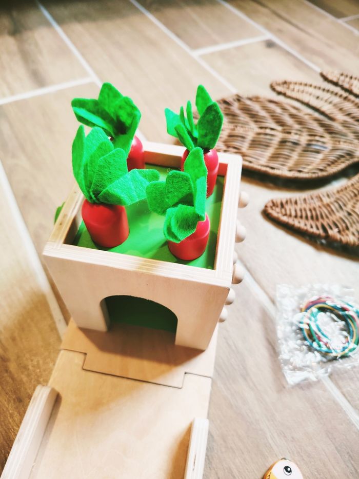 🥕Cube d'éveil multi activités 6 en 1 formes à encastrer pêche à la ligne.. en bois - photo numéro 5