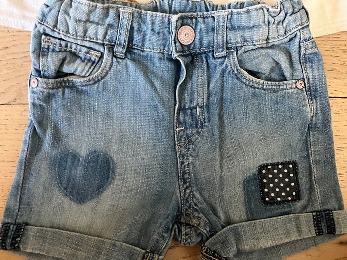 Ensemble blouse MC été + short en jeans 24mois/2 ans - photo numéro 6