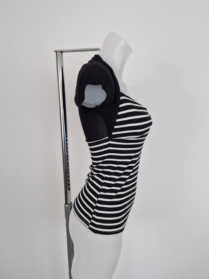 Haut rayé avec faux gilet noir Made in Italy - photo numéro 5