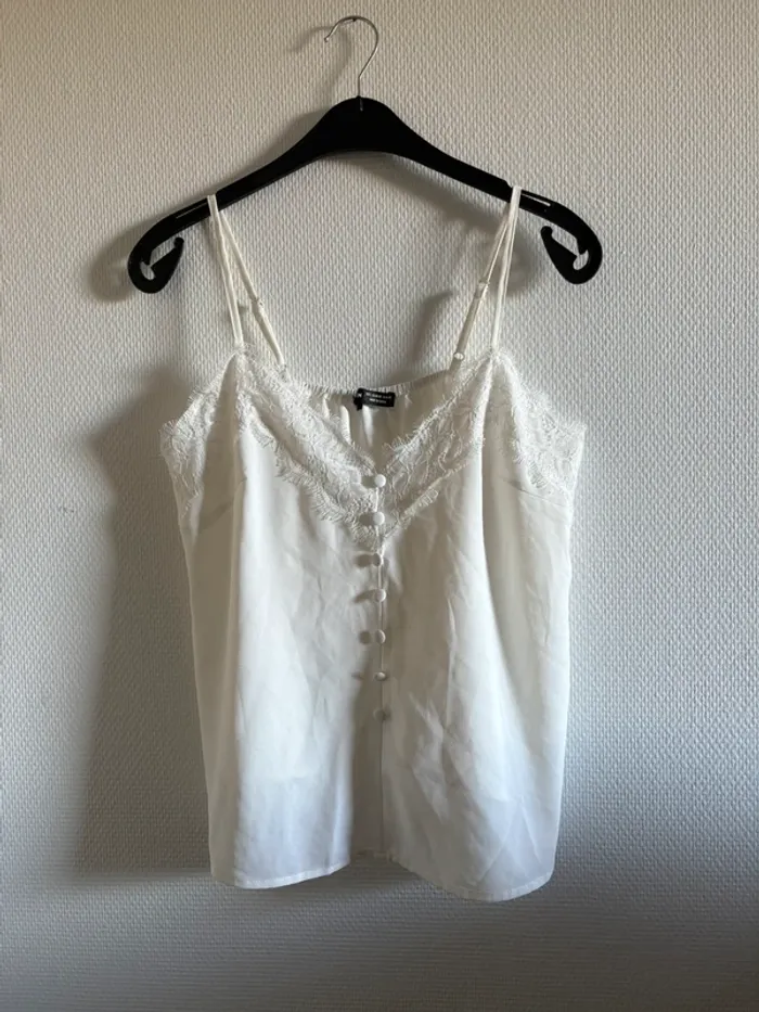 Débardeur dentelle blanc - taille L