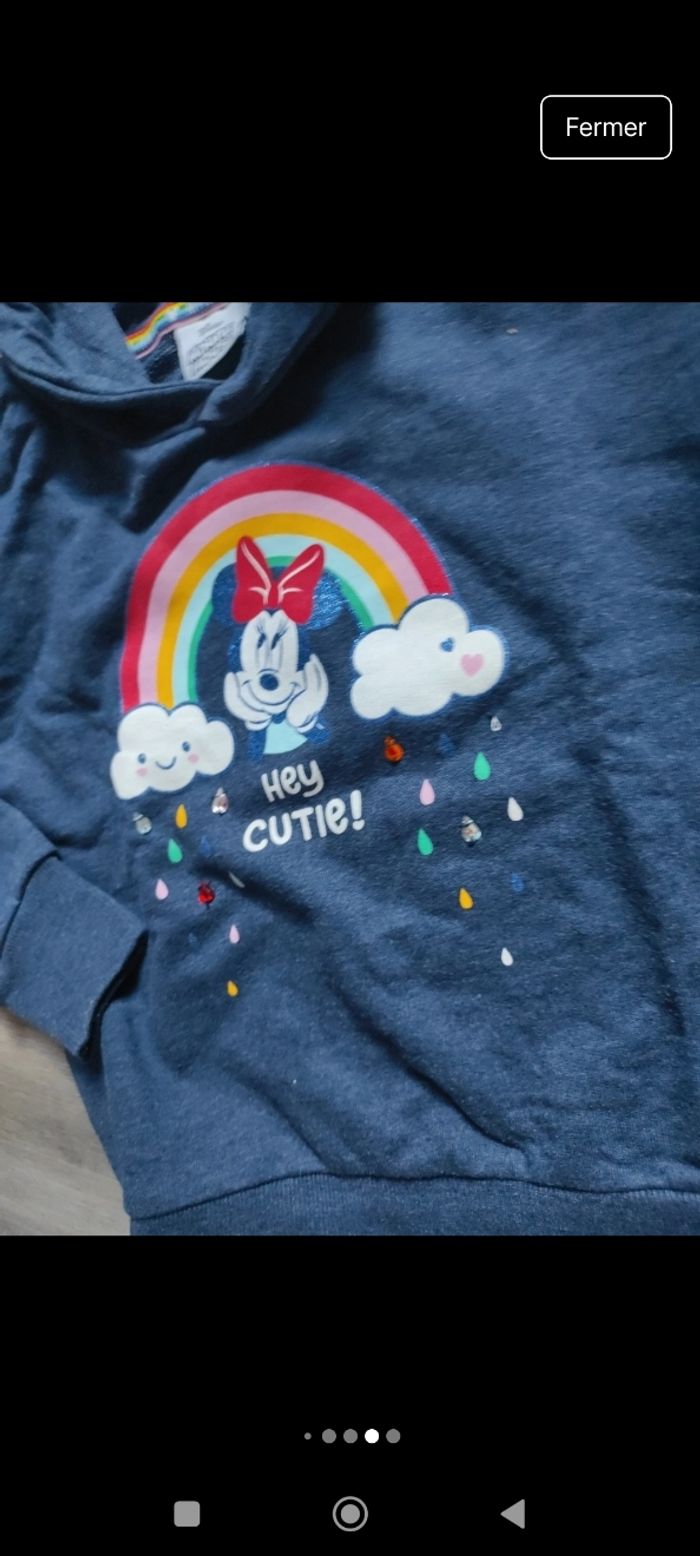 Sweat à capuche Disney Minnie fille 6 ans - photo numéro 5