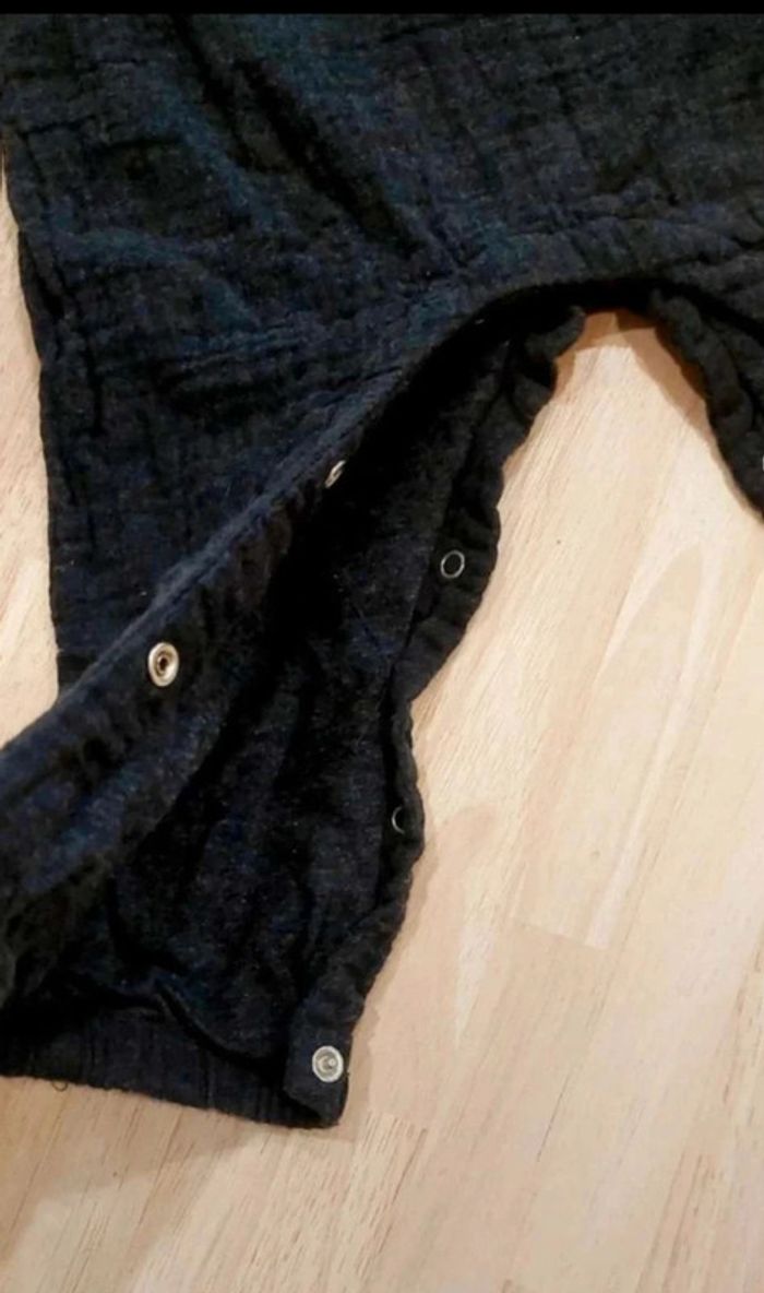 Combinaison  fille  effet  froissé gris  foncé  18 mois - photo numéro 4