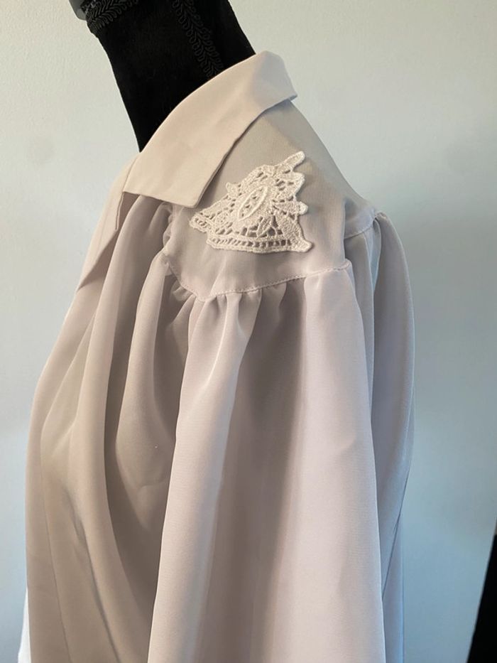 Chemise blanche vintage avec dentelle style broderie taille M - photo numéro 6