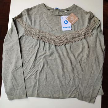 Blouse romantique vert olive taille 14 ans ou 157 cm, Mayoral