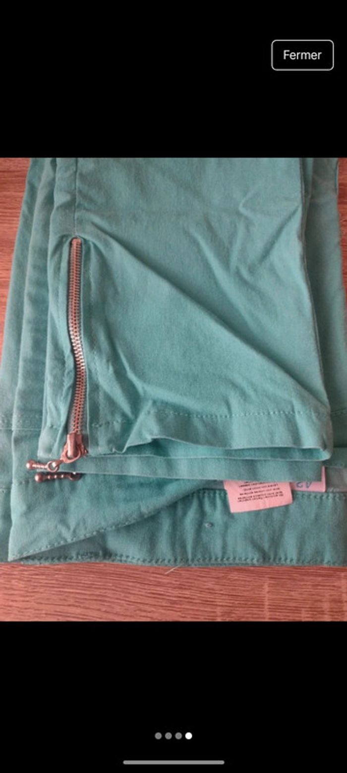 Pantacourt femme taille 42 xl ms mode turquoise - photo numéro 3
