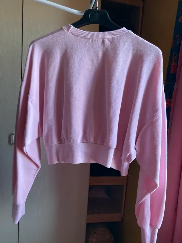 Superbe sweat-shirt top crop marque Zara jamais porté - photo numéro 3