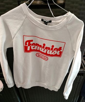 Sweat Jennyfer XS femme blanc avec motif imprimé