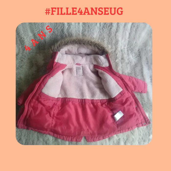 Manteau fille hiver parka 4 ans ou 102 cm - Vertbaudet - photo numéro 3