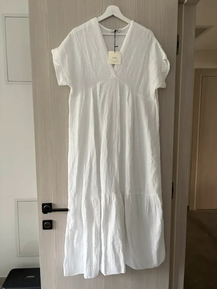Robe longue blanche neuve 100% coton taille unique