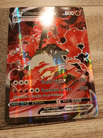 Grande carte pokémon  Dracaufeu Vmax 800 pv  vraie