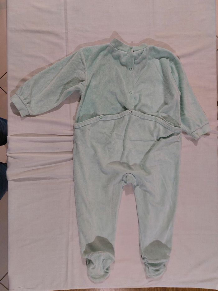 Pyjama dors-bien velours menthe taille 23 mois - photo numéro 2