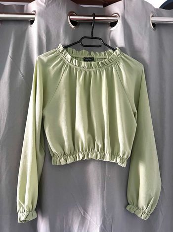 Petite blouse manches longues Boohoo taille S verte 