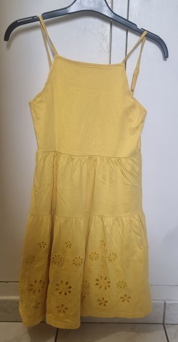 tissaia robe fille jaune broderie anglaise bretelles fines été taille 12 ans (152 cm)