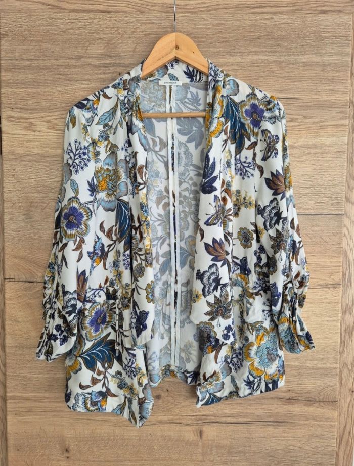 Gilet kimono fleurie