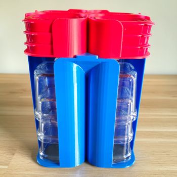 Rangement Bleu et Rouge pour pots & couvercles Multidélices