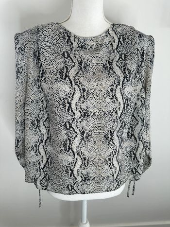 Blouse noire et blanche python serpent T38 M