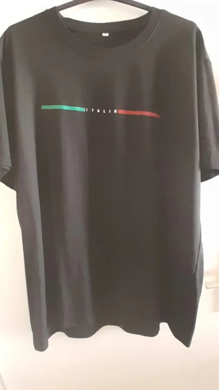 Tee-shirt homme noir imprimé, taille 3XL