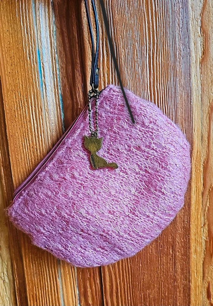 Pochette y2k vintage rose fermeture éclair