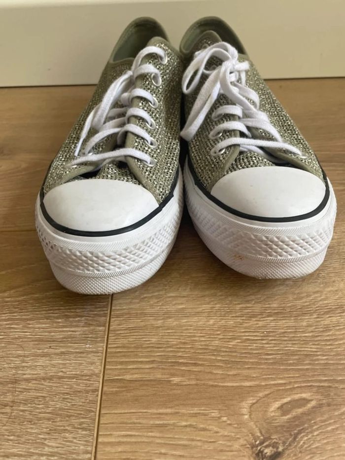 Converse basses kaki semelle épaisse - photo numéro 7
