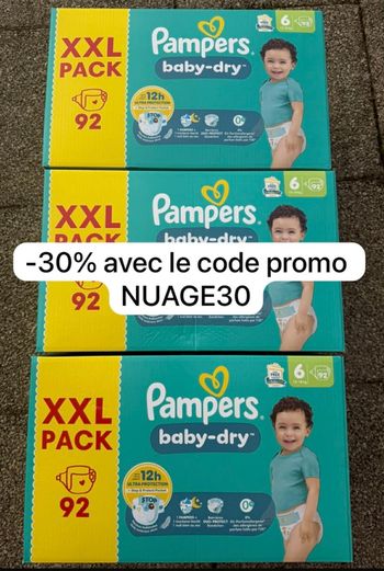 Trois XXl carton de couches pampers taille 6  normale 