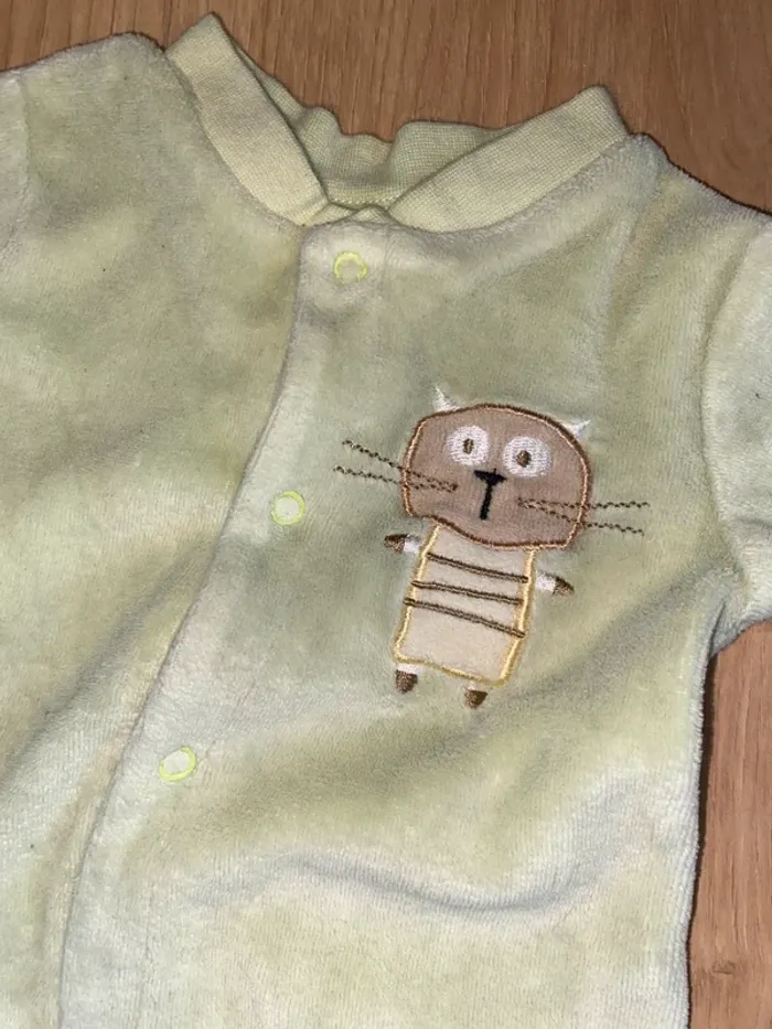Pyjama vert Pommette - Taille Naissance - photo numéro 3