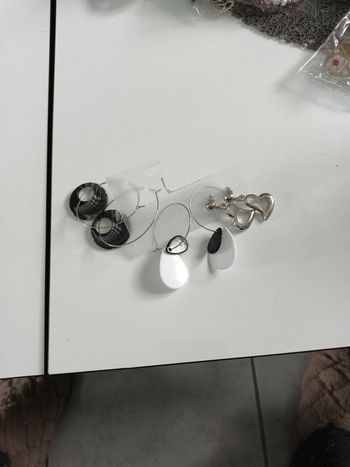 Lot boucle fantaisie noir argenté